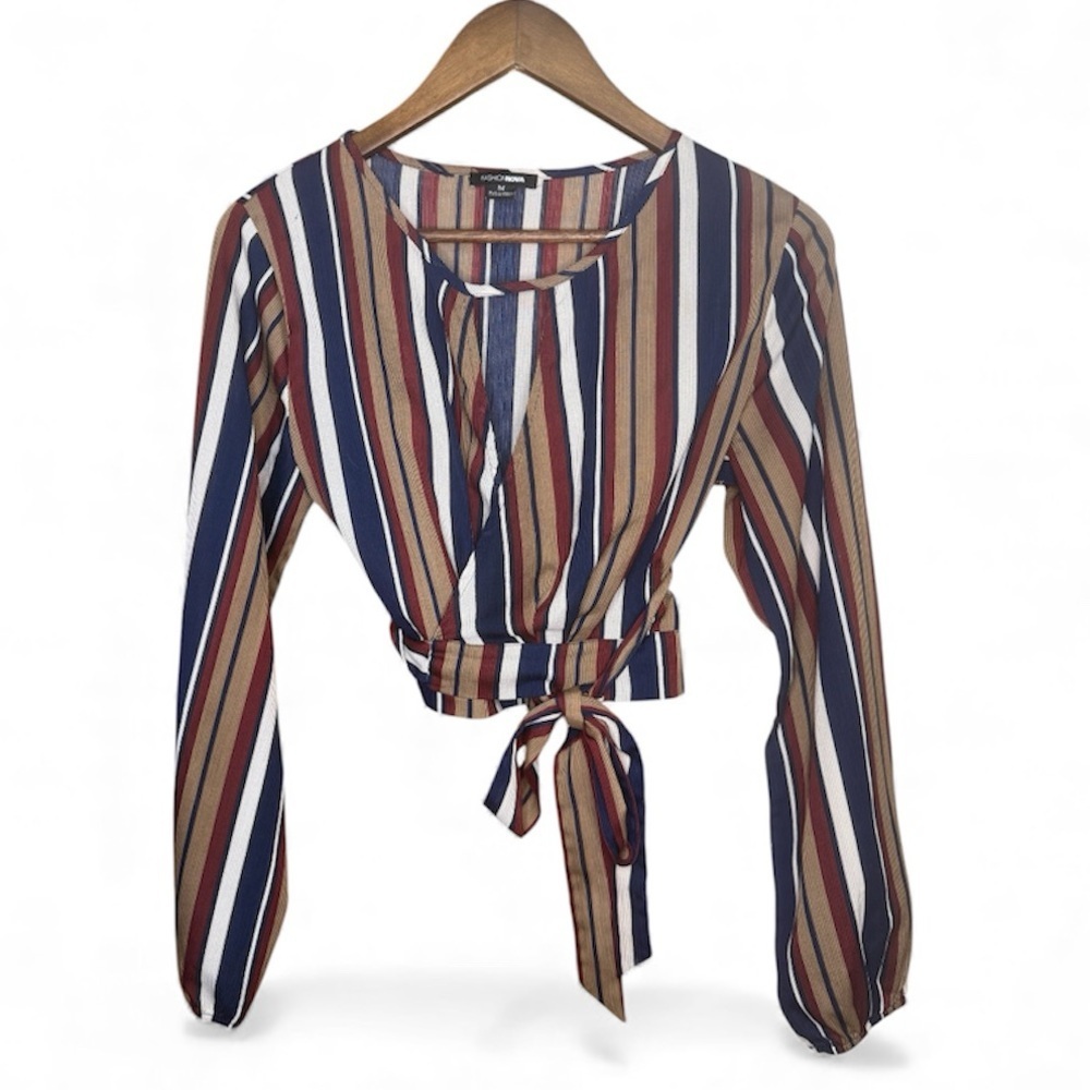 Fashion Nova Put You In Line Striped Crop Top - Picture 2 of 7